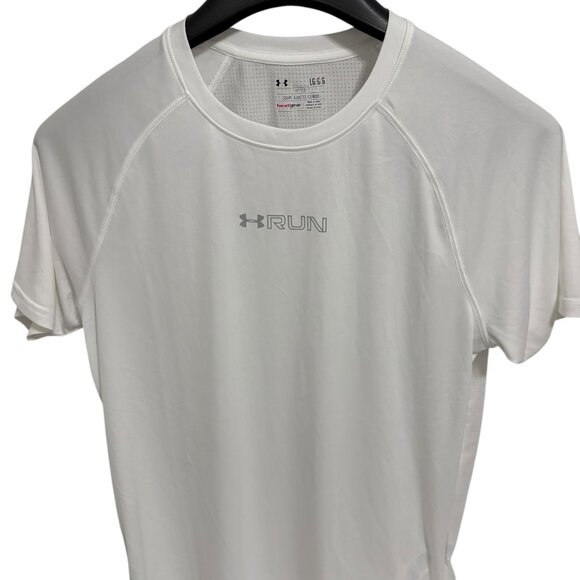 Under Armour RUN Fitted T Shirt Short Sleeve Size Large White - Picture 1 of 6